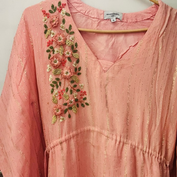 Peach kaftan kurta - Picture 4 of 11